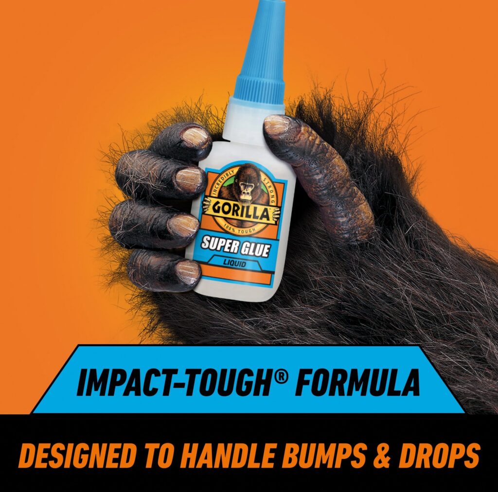 Gorilla Glue Super Glue Gel Impact Tough Adhesive (Clear, 2 Pack, 0.5 oz) jhy2c