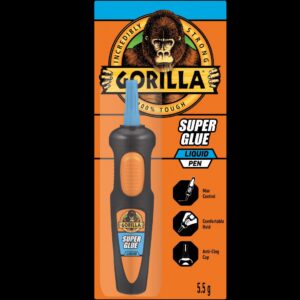 Gorilla Clear Super Glue Precision Pen (Impact Resistant, Fast-Setting Adhesive) (Clear, 0.2 oz) eyny4