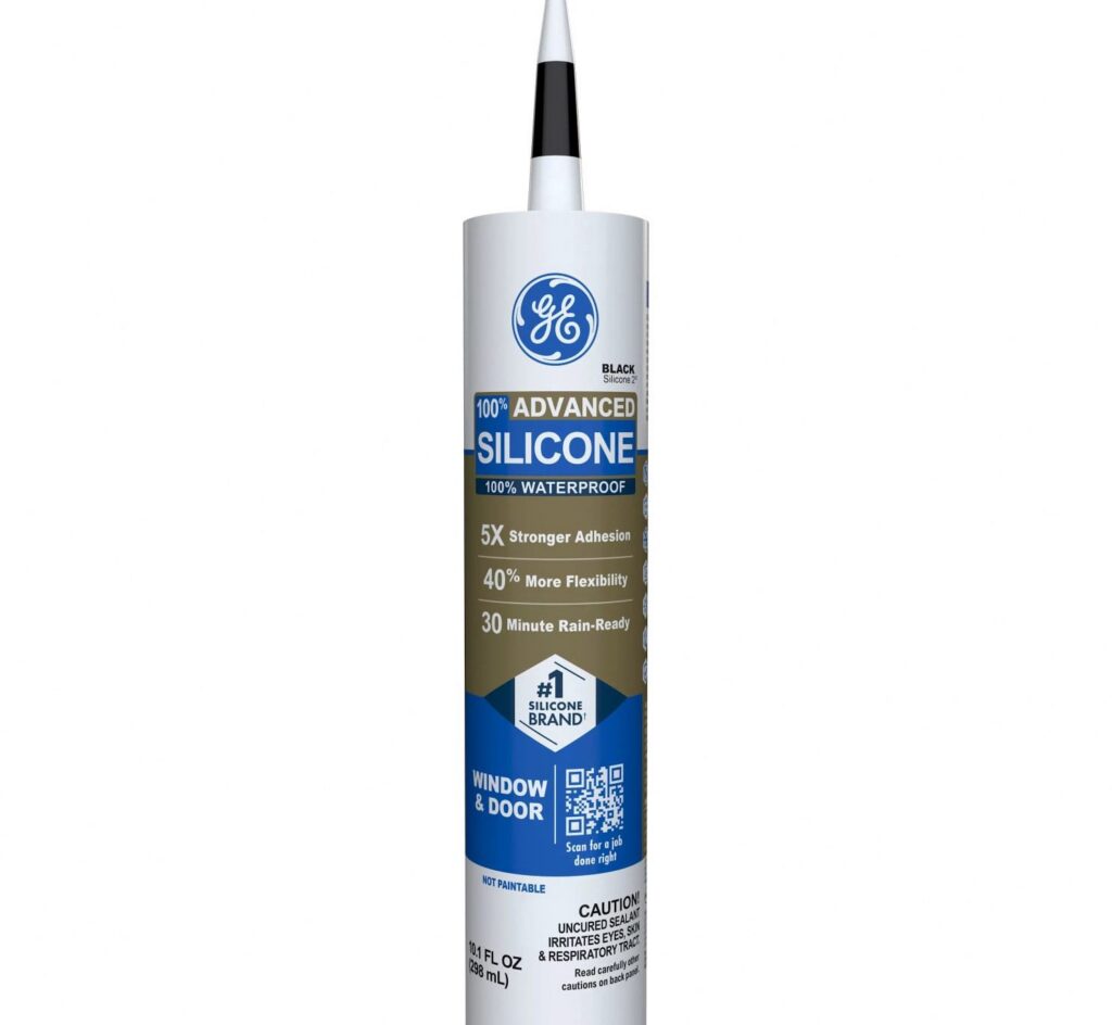 GE Advanced Silicone Window & Door Sealant (Black, 10.1 fl oz) 9cfr4