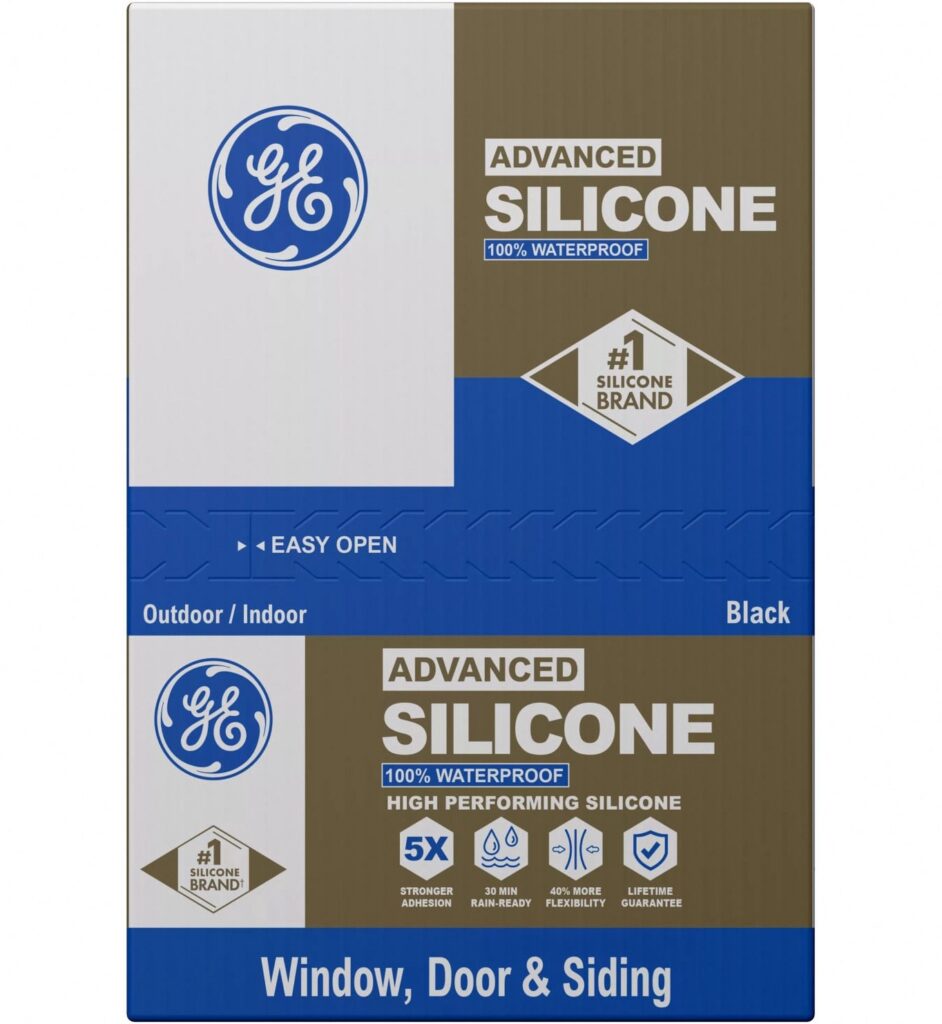 GE Advanced Silicone Window & Door Sealant (Black, 10.1 fl oz) 9cfr4