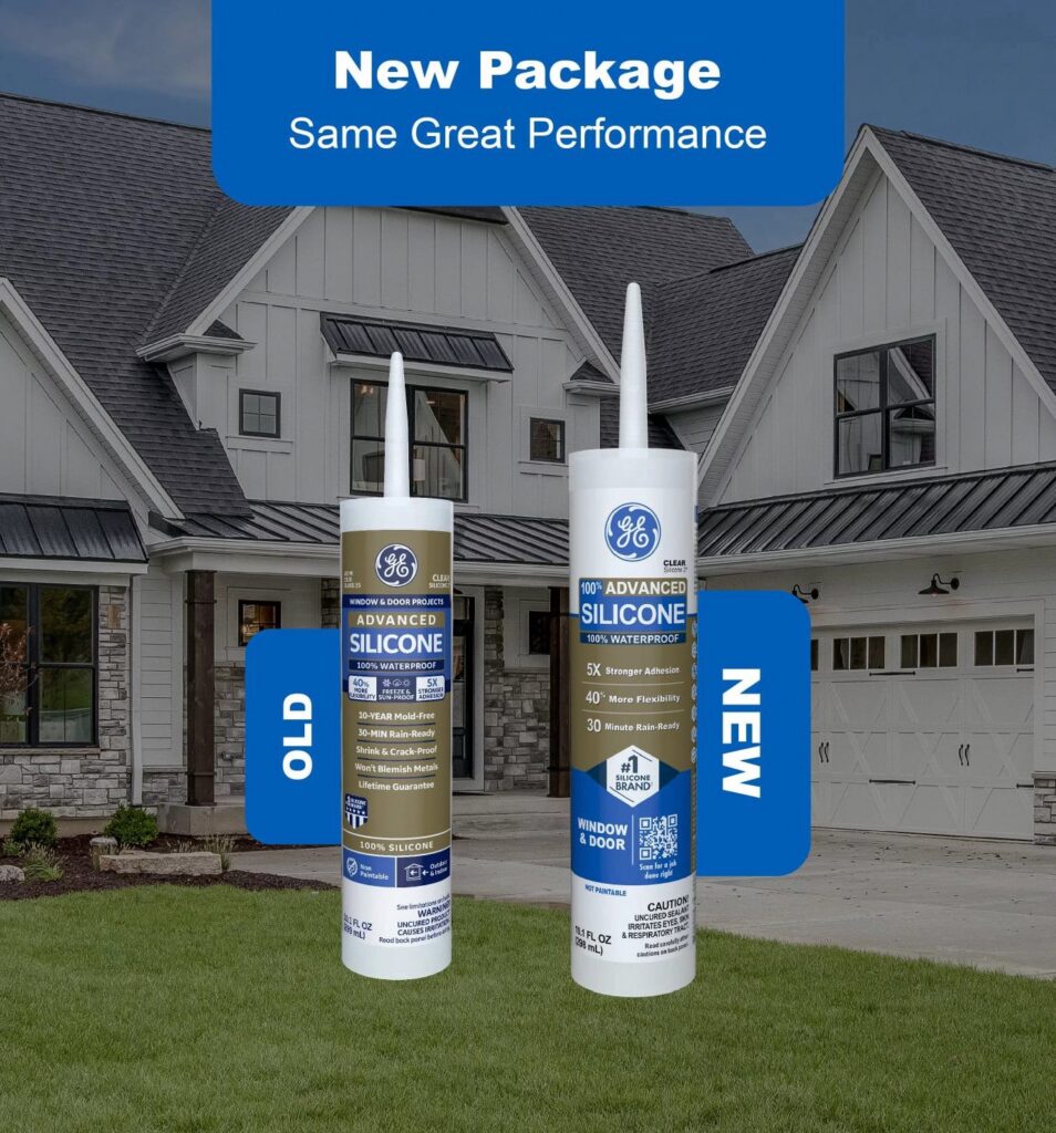 GE Advanced Silicone Window & Door Sealant (Black, 10.1 fl oz) 9cfr4