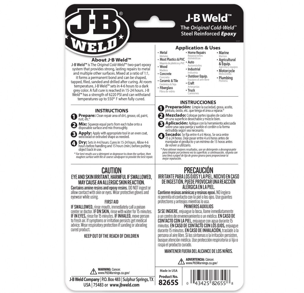 J-B Weld Steel Reinforced Epoxy Adhesive (Dark Gray, 2 oz) dxyyu