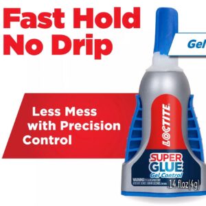 Loctite Super Glue Gel Control, Professional Adhesive for Home and Craft Repairs (Clear, 0.14 fl oz) 4mb5s