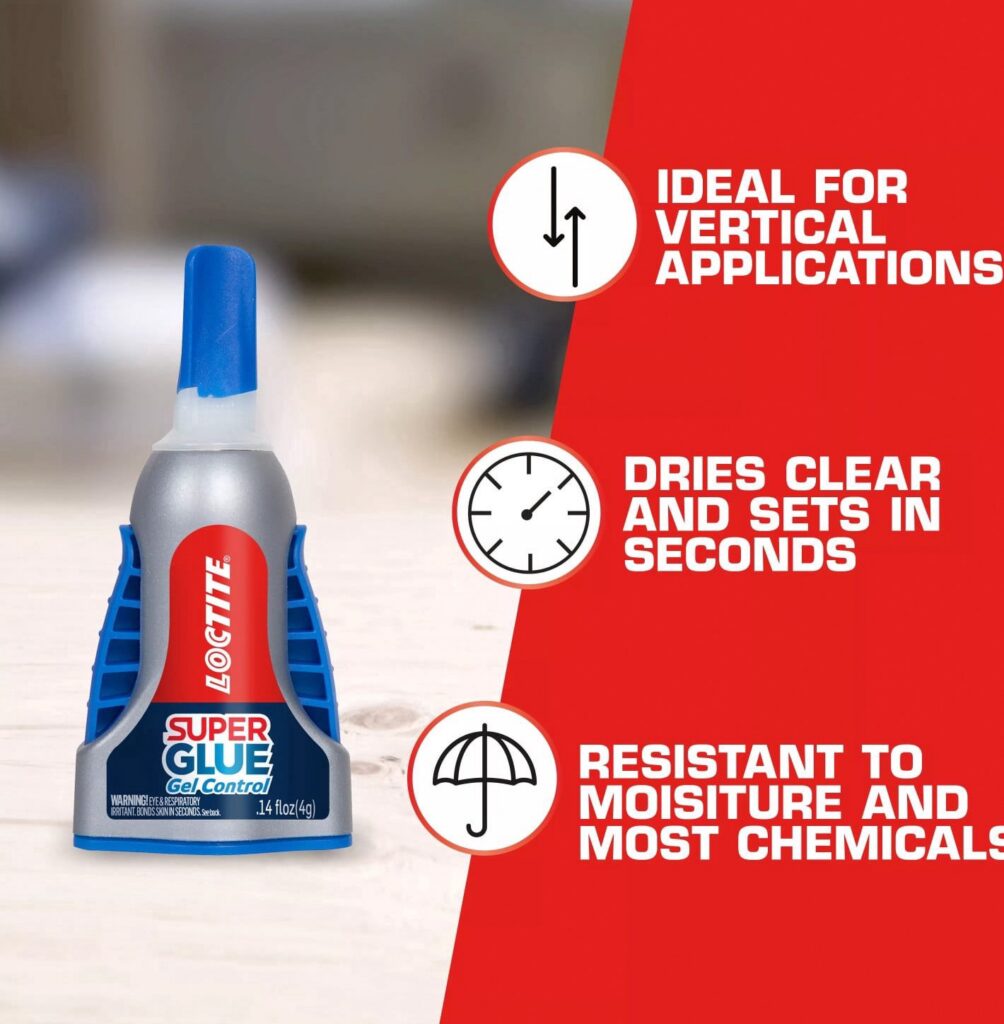 Loctite Super Glue Gel Control, Professional Adhesive for Home and Craft Repairs (Clear, 0.14 fl oz) 4mb5s