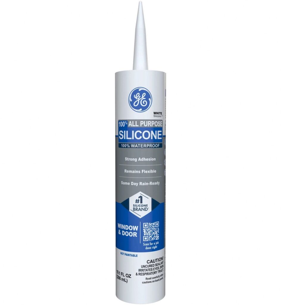 GE Silicone 1 All Purpose Window & Door Sealant (White, 10.1 fl oz) nf2ss