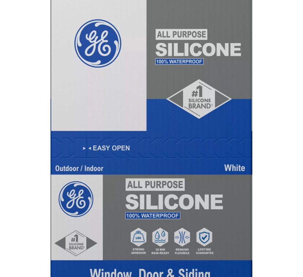 GE Silicone 1 All Purpose Window & Door Sealant (White, 10.1 fl oz) nf2ss