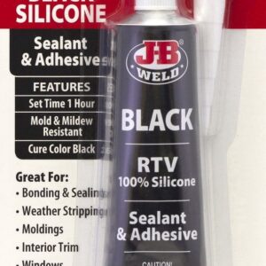 J-B Weld 31319 RTV Silicone Sealant Heavy-Duty Waterproof Adhesive (Black, 3 oz) vt8dn