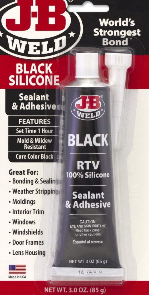 J-B Weld 31319 RTV Silicone Sealant Heavy-Duty Waterproof Adhesive (Black, 3 oz) vt8dn