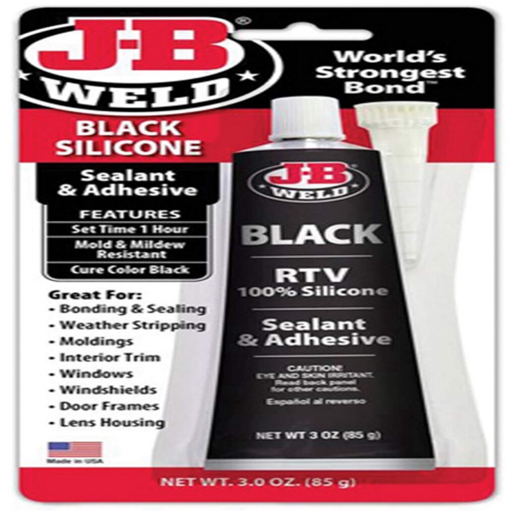 J-B Weld 31319 RTV Silicone Sealant Heavy-Duty Waterproof Adhesive (Black, 3 oz) vt8dn