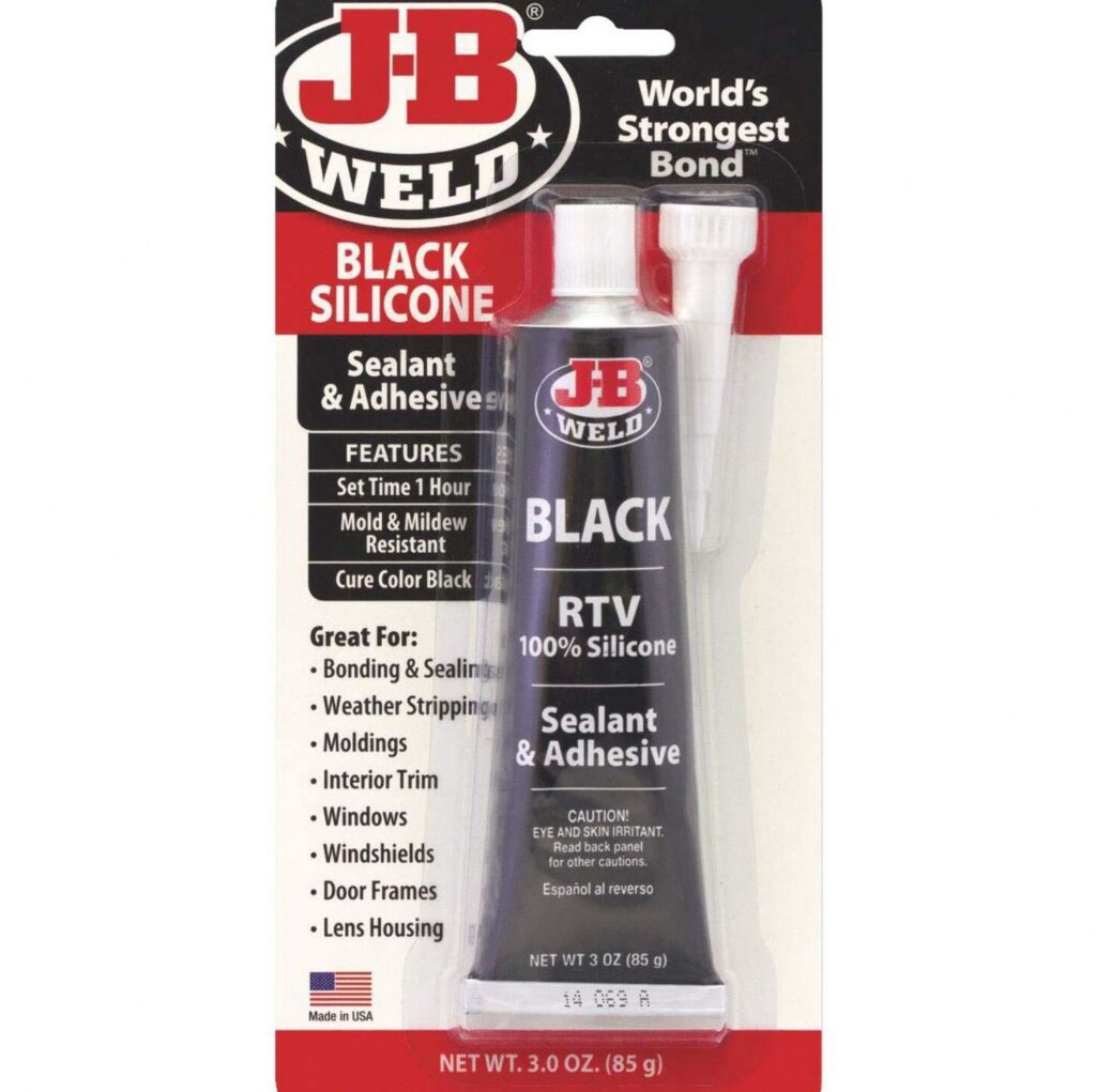 J-B Weld 31319 RTV Silicone Sealant Heavy-Duty Waterproof Adhesive (Black, 3 oz) vt8dn