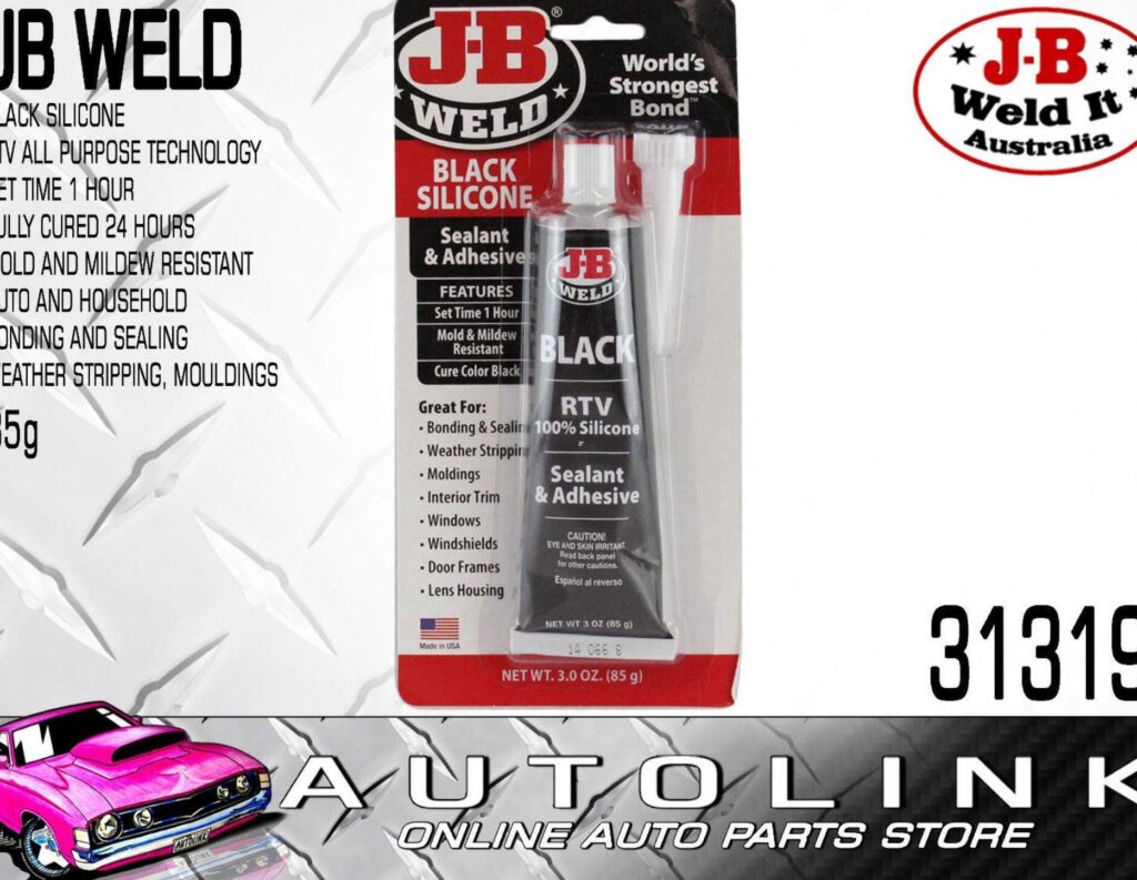 J-B Weld 31319 RTV Silicone Sealant Heavy-Duty Waterproof Adhesive (Black, 3 oz) vt8dn