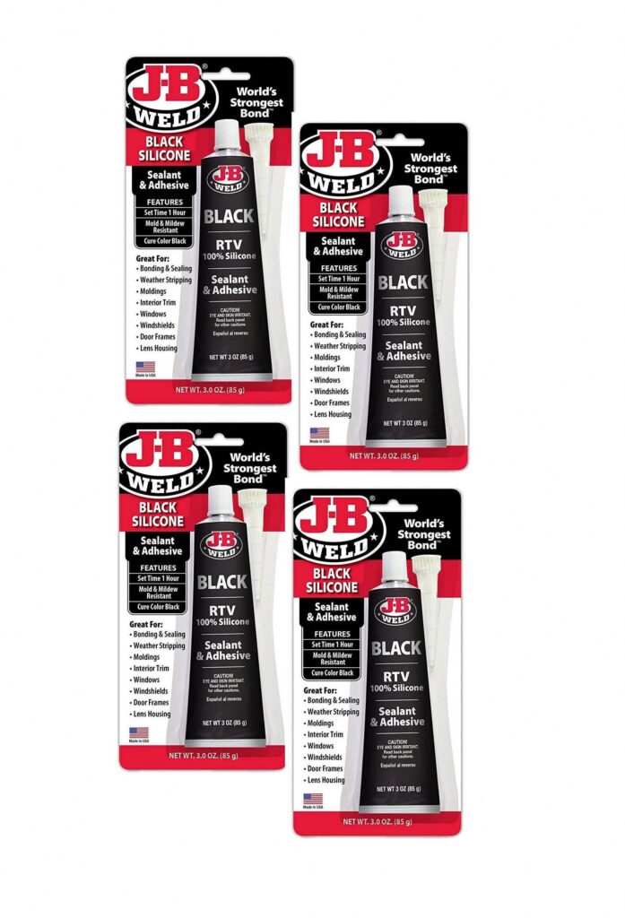 J-B Weld 31319 RTV Silicone Sealant Heavy-Duty Waterproof Adhesive (Black, 3 oz) vt8dn