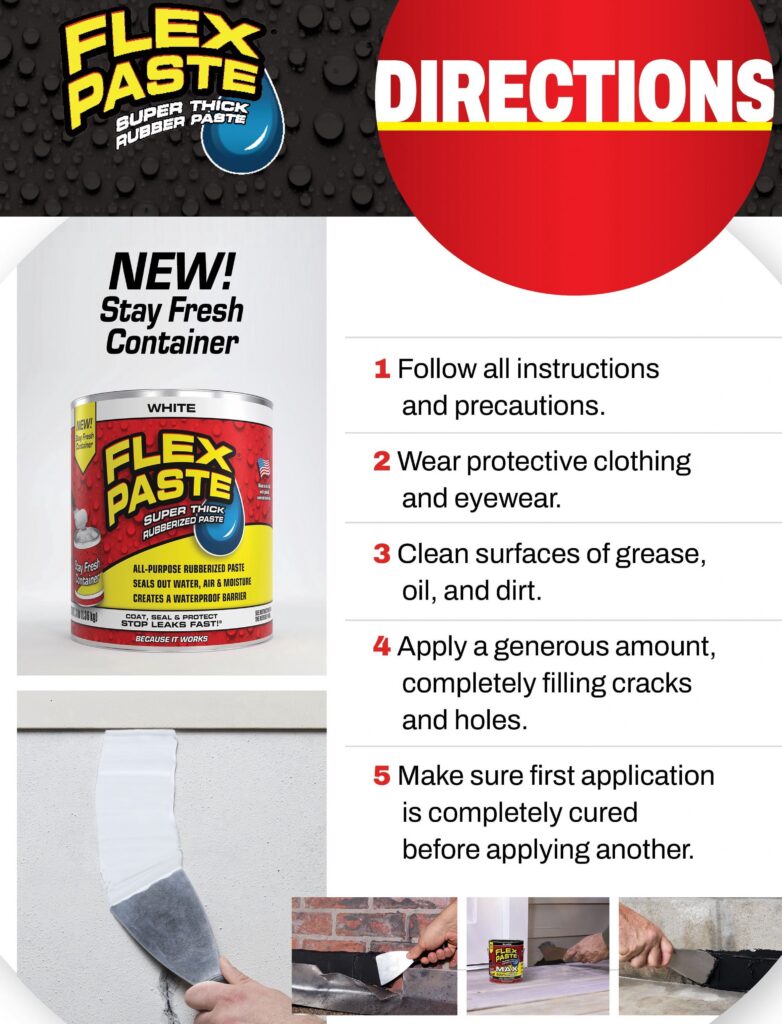 Flex Seal Flex Paste Super Thick Rubberized Sealant (White, 8.75 fl oz) s4wi2