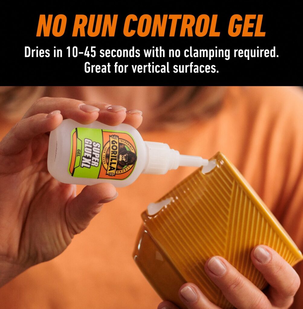 Gorilla Super Glue Gel, Impact-Tough Adhesive for Wood, Metal, and Plastic (Clear, 0.5 oz) g5nvh