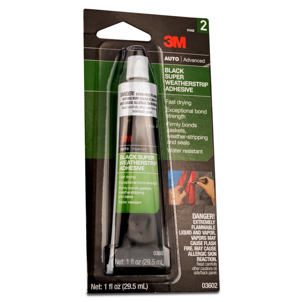 3M Super Weatherstrip Adhesive, Heavy-Duty Waterproof Bonding Agent (Black, 1 oz) knbj6