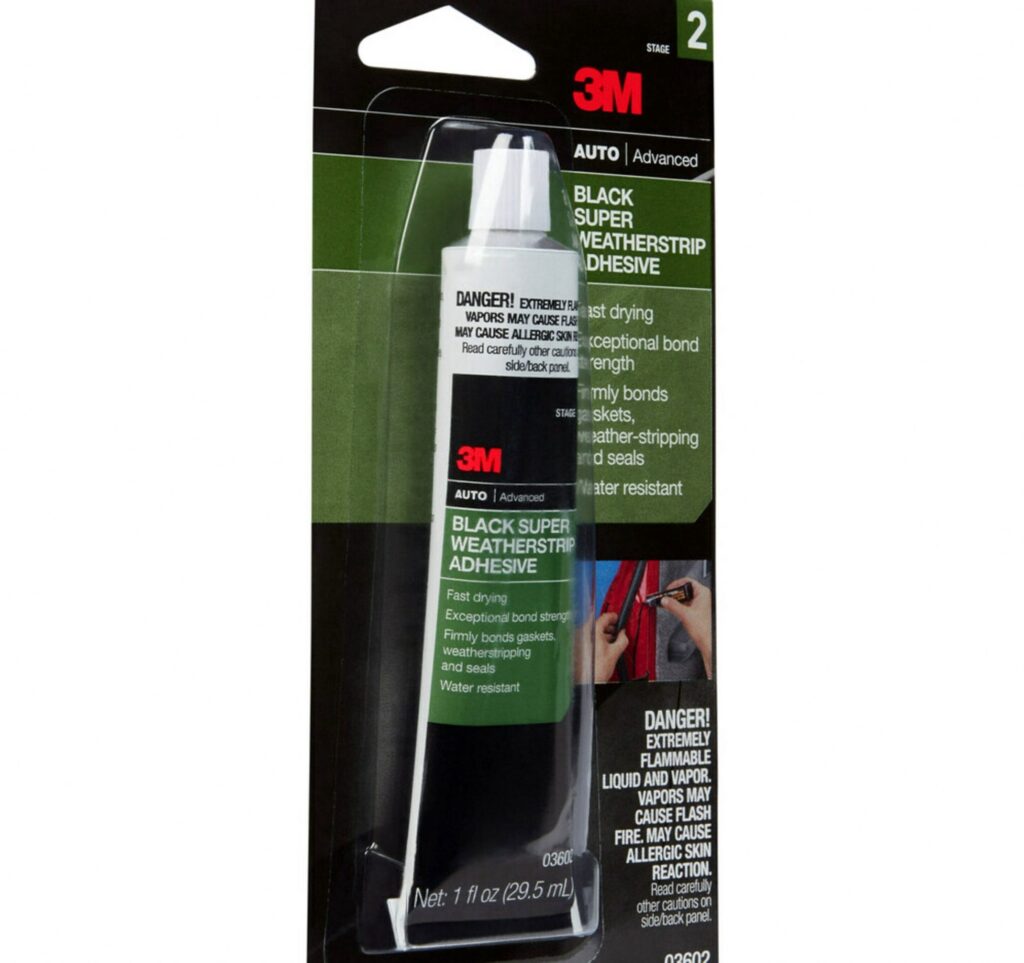 3M Super Weatherstrip Adhesive, Heavy-Duty Waterproof Bonding Agent (Black, 1 oz) knbj6