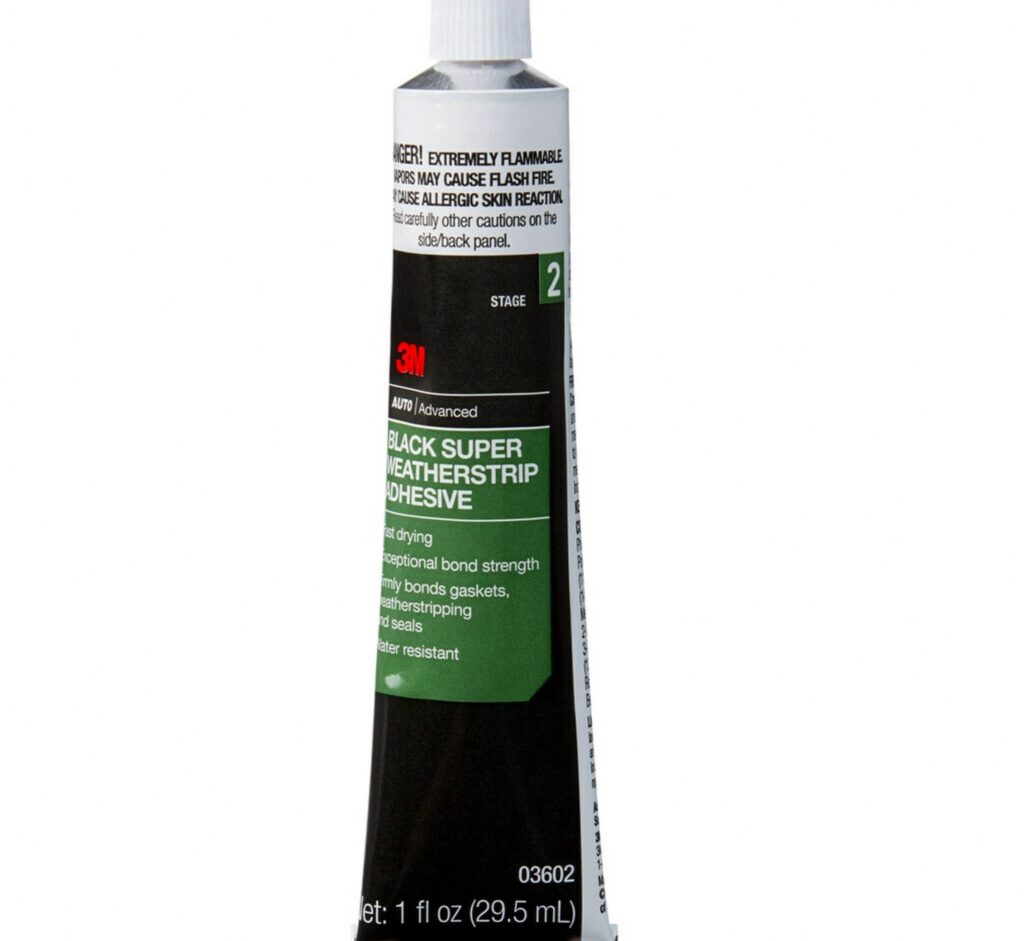 3M Super Weatherstrip Adhesive, Heavy-Duty Waterproof Bonding Agent (Black, 1 oz) knbj6