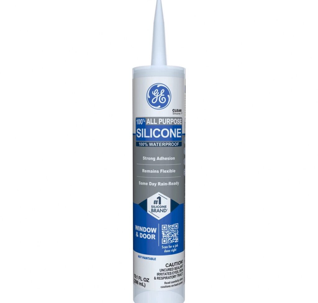 GE Silicone 1 All Purpose Window & Door Sealant (Clear, 10.1 fl oz) sc4vh