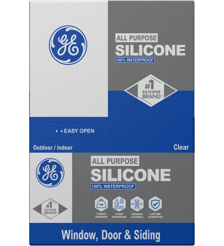 GE Silicone 1 All Purpose Window & Door Sealant (Clear, 10.1 fl oz) sc4vh