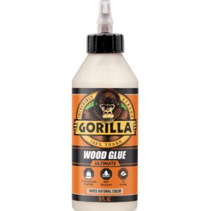 Gorilla Ultimate Waterproof Wood Glue, Heavy-Duty Adhesive for Indoor and Outdoor Projects (Natural, 8 oz) dg7wd