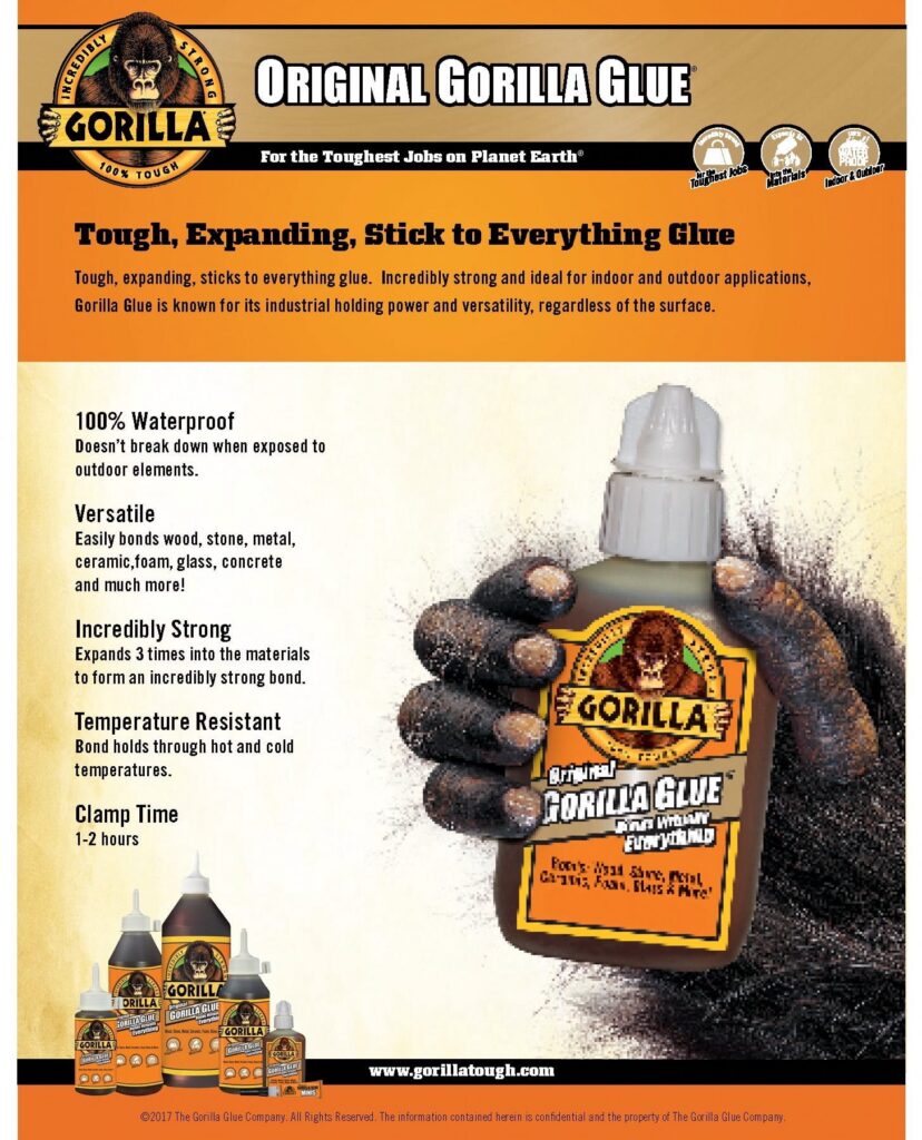 Gorilla Glue Original Polyurethane Adhesive (Brown, 0.44 oz, 4 Pack) qhj95