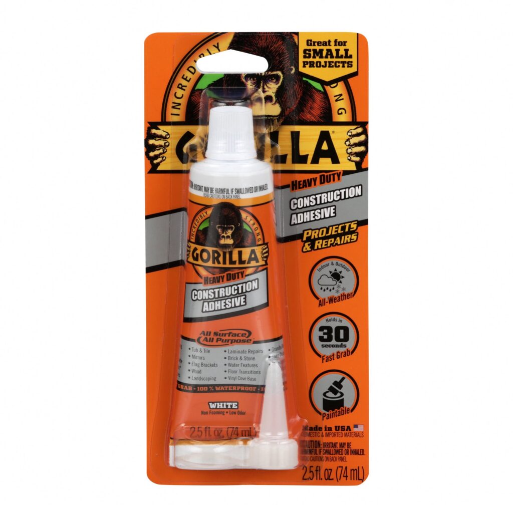 Gorilla Glue Heavy Duty Construction Adhesive (White, 2.5 oz) qf52w