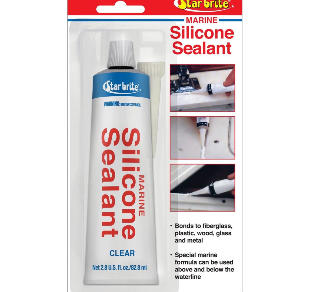 Star Brite Marine Silicone Sealant Waterproof Adhesive for Fiberglass Metal and Wood (Clear, 2.8 oz) t4i7m