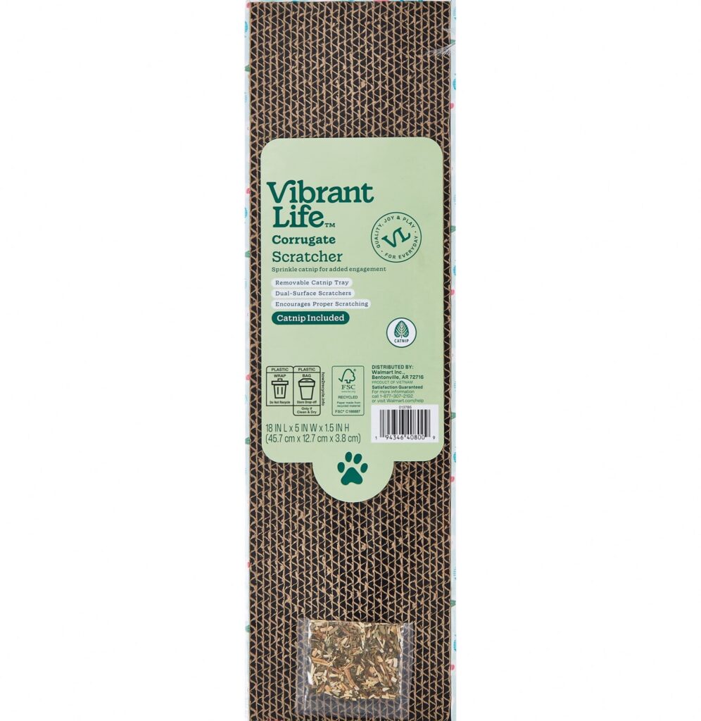 Vibrant Life Corrugated Sushi Cat Scratcher with Catnip (Multicolor, 18 in x 5 in x 1.5 in) ukbsf