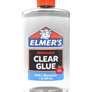 Elmer's Liquid School Glue, Washable Adhesive for Slime and Crafts (Clear, 32 oz) f4tgs