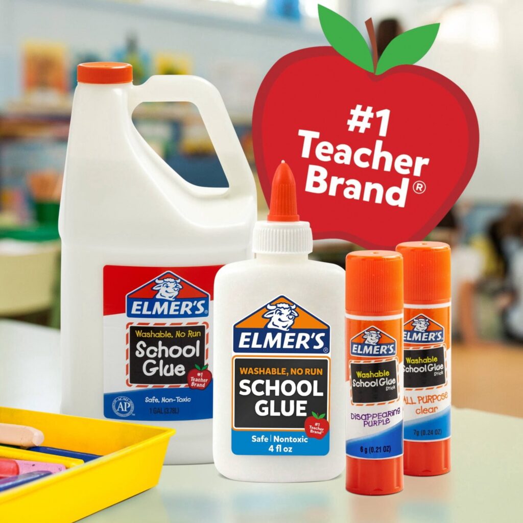Elmer's Liquid School Glue, Washable Adhesive for Slime and Crafts (Clear, 32 oz) f4tgs