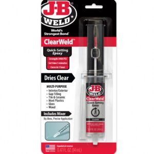 J-B Weld Clear Weld Epoxy Adhesive High-Strength Quick-Set Formula (Clear, 0.47 fl oz) m77vc
