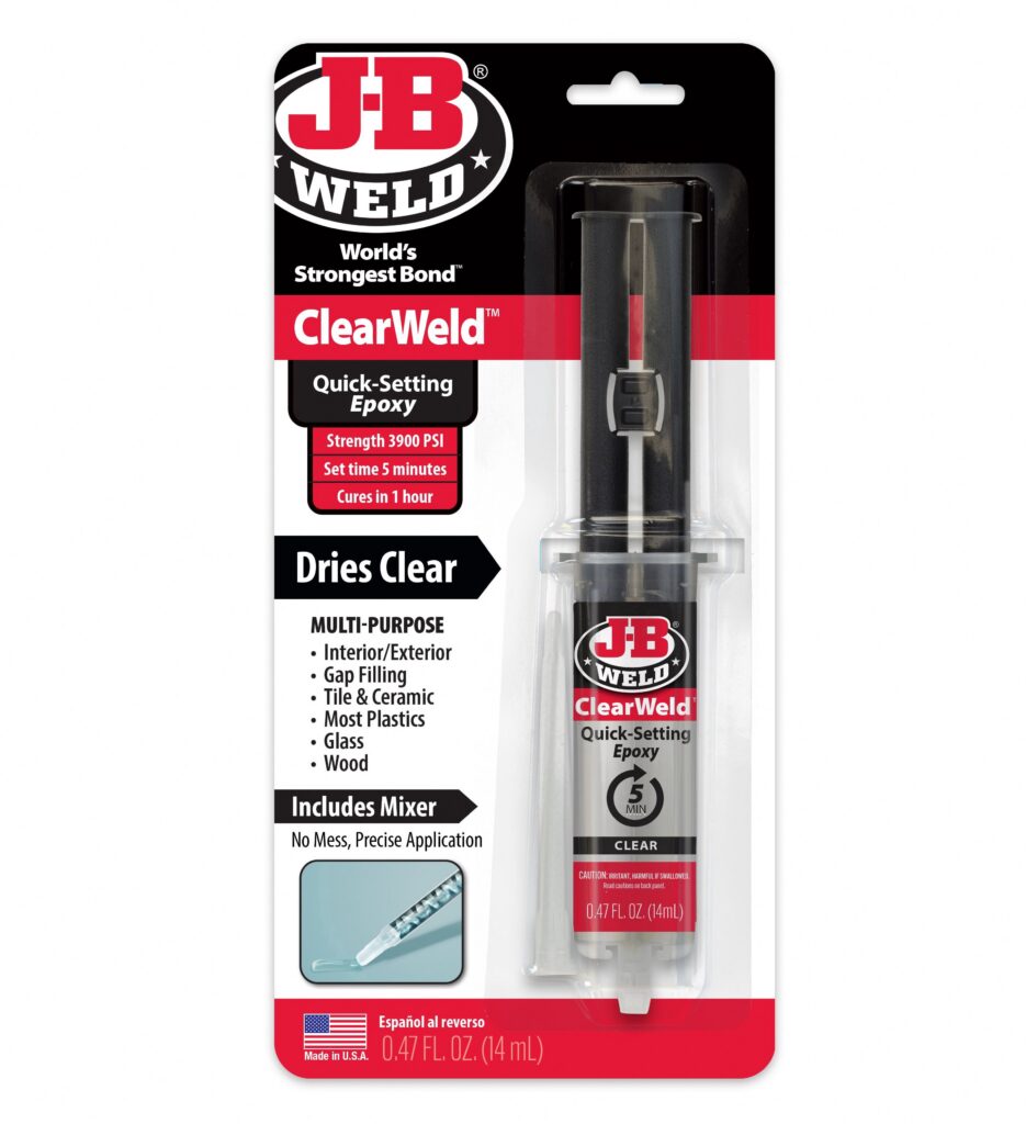 J-B Weld Clear Weld Epoxy Adhesive High-Strength Quick-Set Formula (Clear, 0.47 fl oz) m77vc