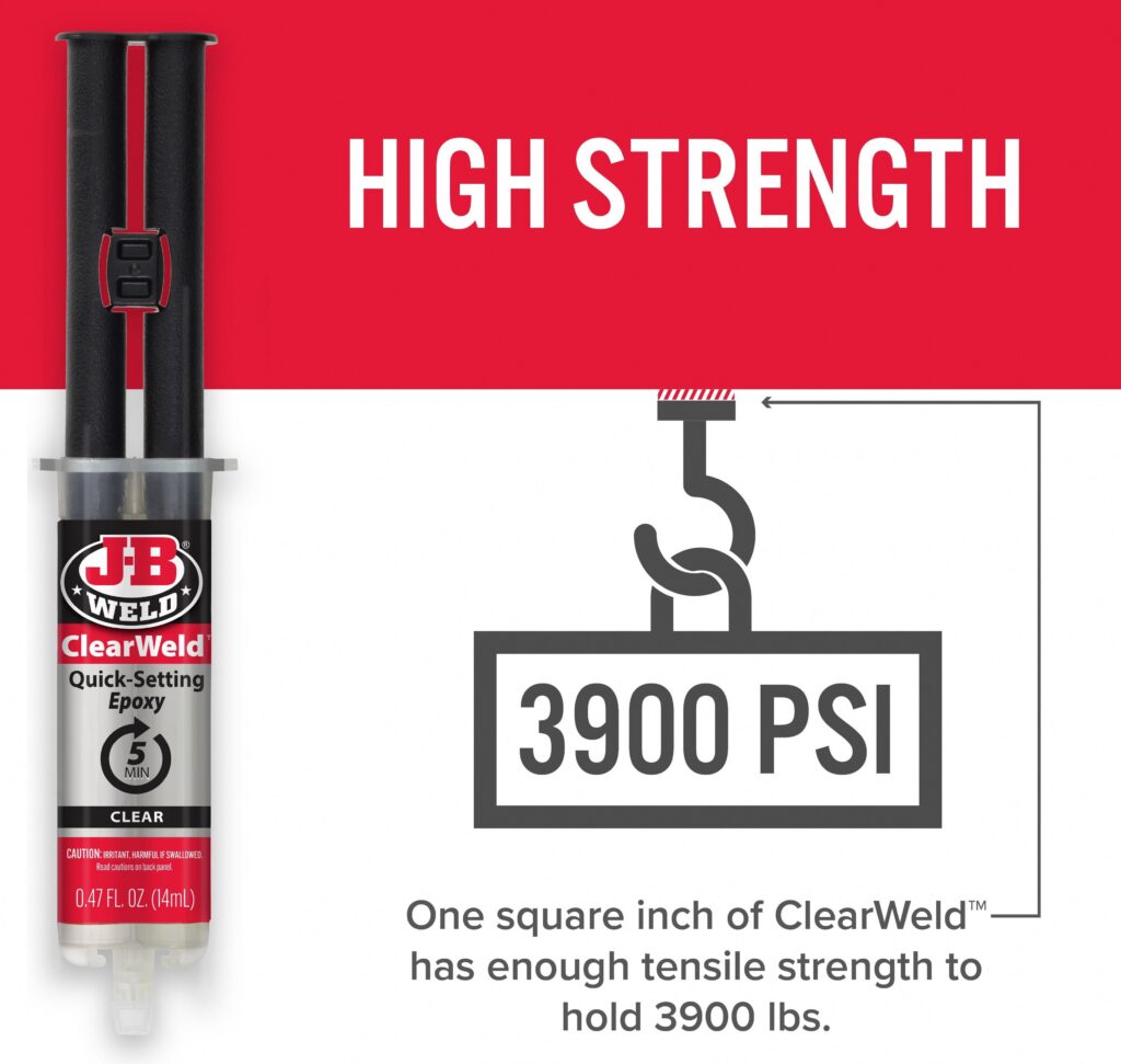 J-B Weld Clear Weld Epoxy Adhesive High-Strength Quick-Set Formula (Clear, 0.47 fl oz) m77vc