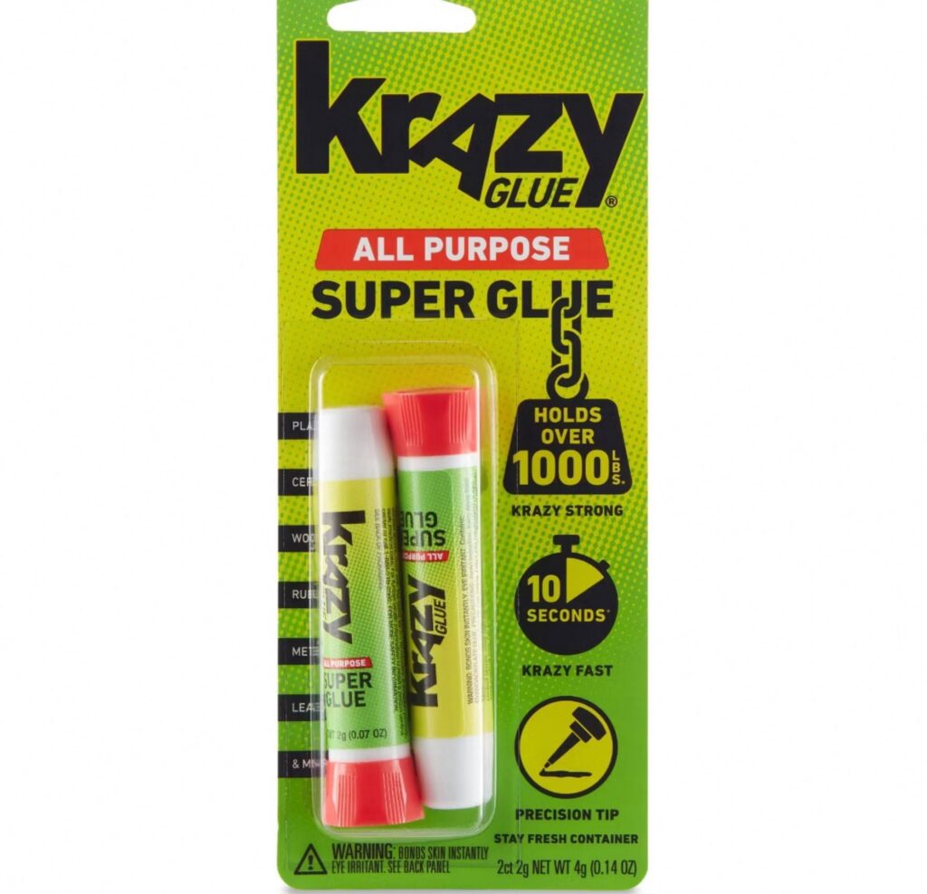 Krazy Glue All Purpose Super Glue with Precision Tip for Household Repairs (Clear, 0.1 oz, 2 Count) d3x6j
