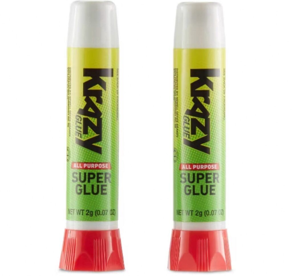 Krazy Glue All Purpose Super Glue with Precision Tip for Household Repairs (Clear, 0.1 oz, 2 Count) d3x6j