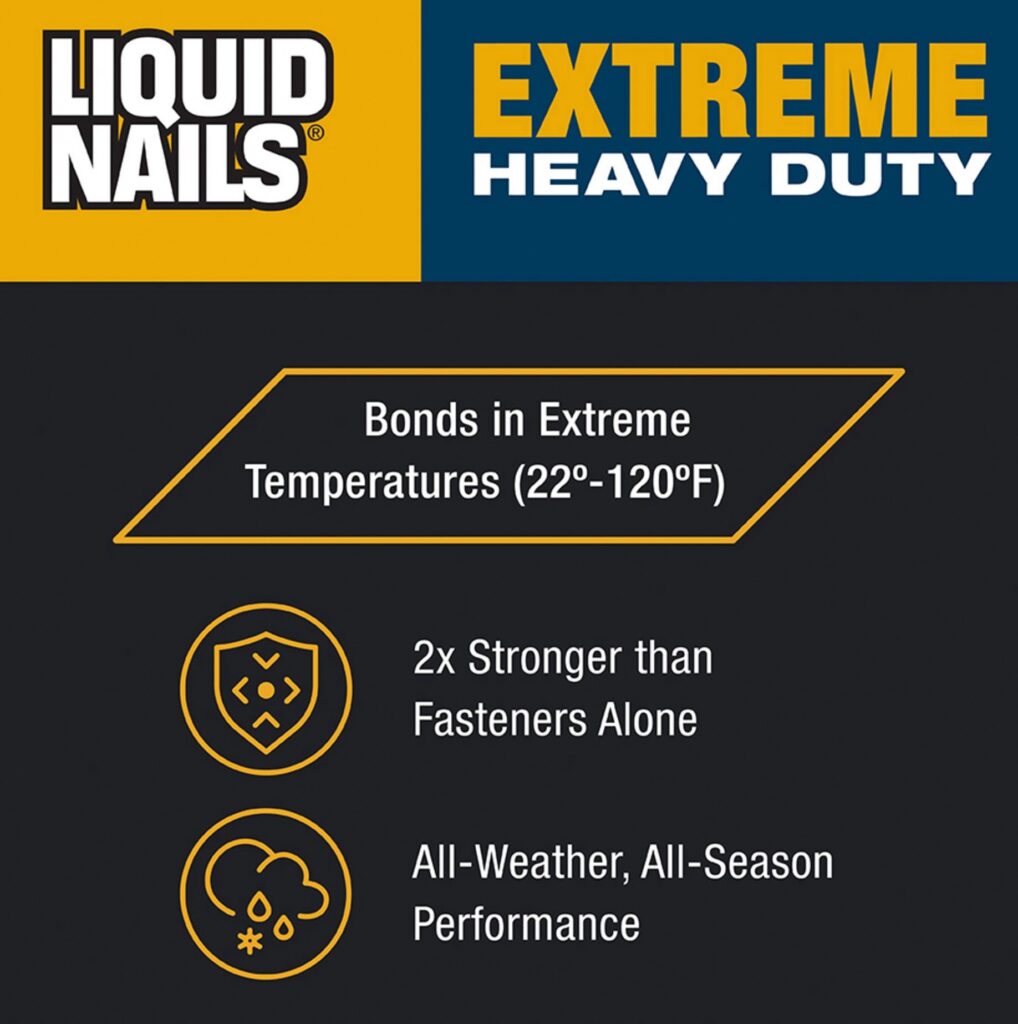 Liquid Nails Extreme Heavy Duty Construction Adhesive (White, 10 oz) gxgzt