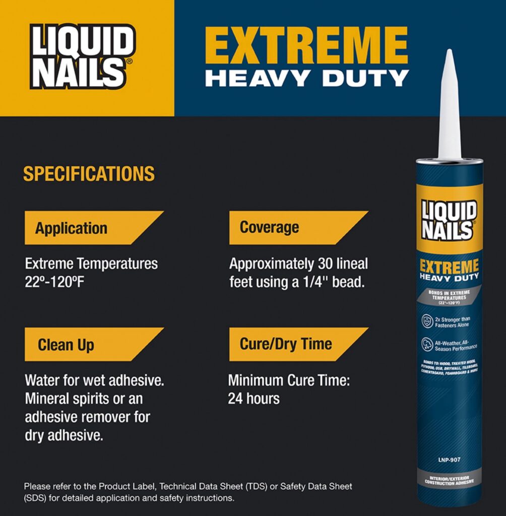 Liquid Nails Extreme Heavy Duty Construction Adhesive (White, 10 oz) gxgzt