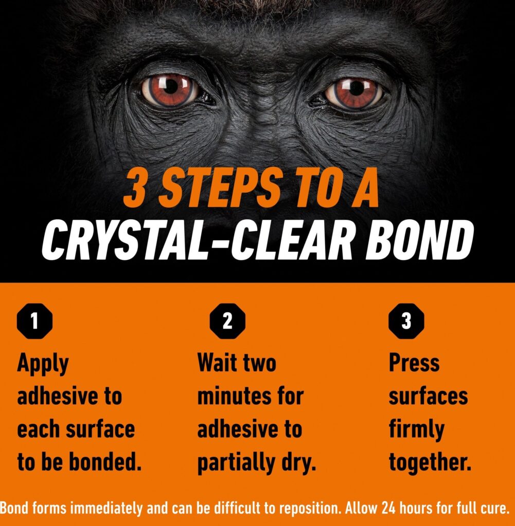 Gorilla Clear Grip Contact Adhesive, Waterproof Heavy-Duty Bonding Glue (3 fl oz) ar5me