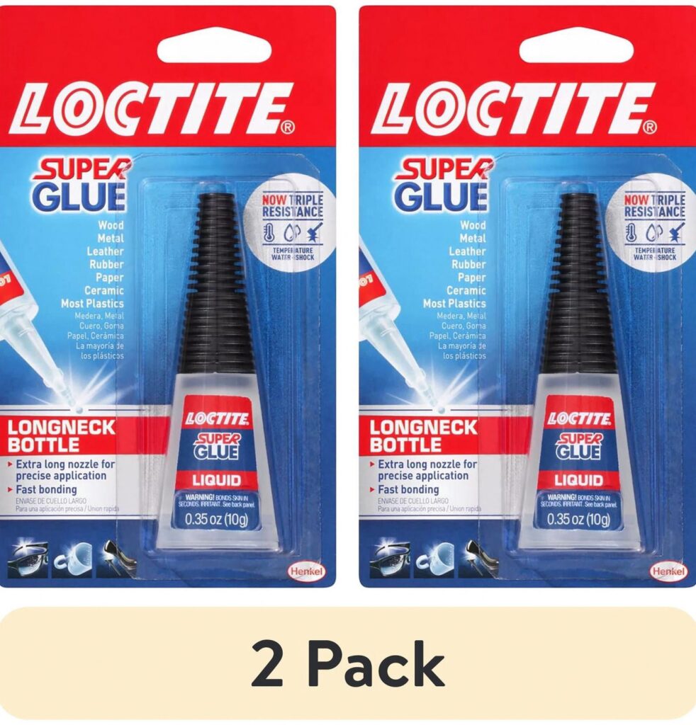 Loctite Super Glue Liquid Adhesive for Precision Repairs (Clear, 0.70 oz, 2 Pack) ev2em