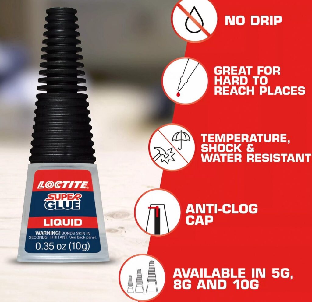 Loctite Super Glue Liquid Adhesive for Precision Repairs (Clear, 0.70 oz, 2 Pack) ev2em