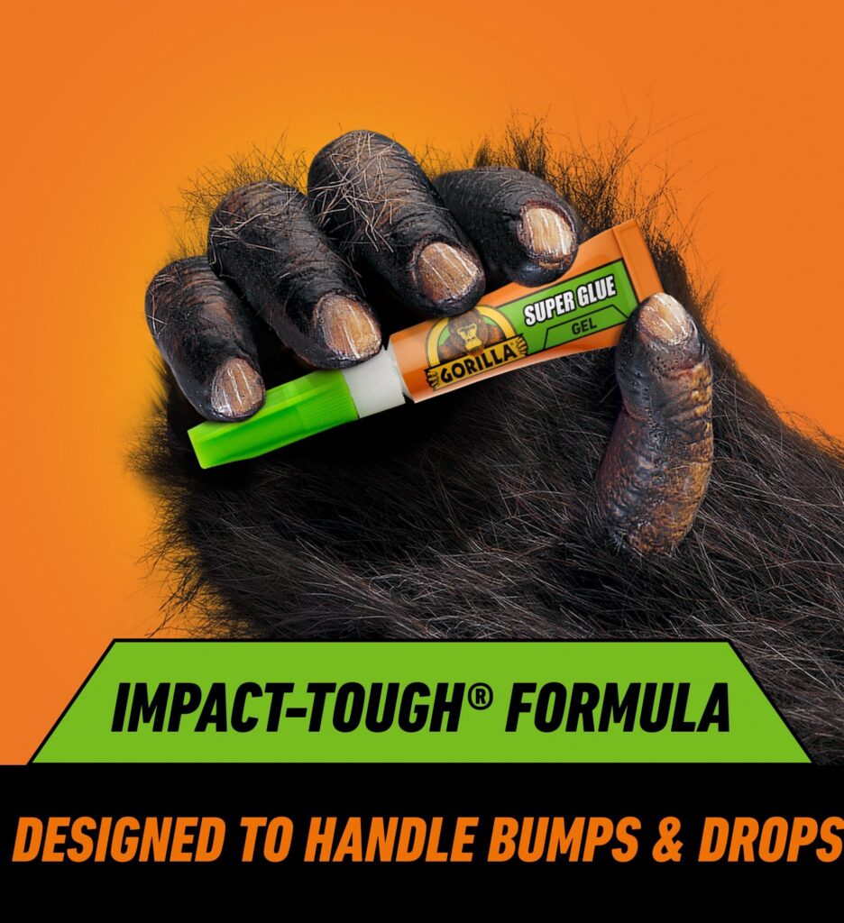 Gorilla Clear Super Glue Gel, Impact Resistant Adhesive for Multi-Surface Repair (0.1 oz, 2 Count) 778pi