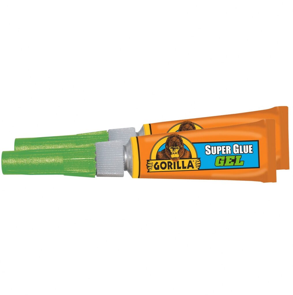 Gorilla Clear Super Glue Gel, Impact Resistant Adhesive for Multi-Surface Repair (0.1 oz, 2 Count) 778pi
