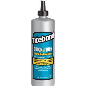Titebond Quick and Thick Wood Glue, High-Strength Adhesive for Porous Materials (Clear, 16 oz) 5jahr