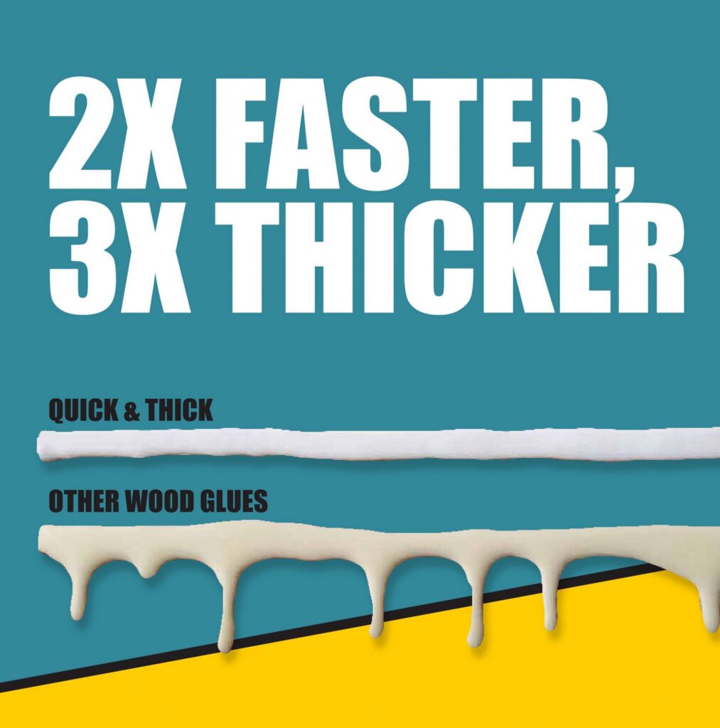 Titebond Quick and Thick Wood Glue, High-Strength Adhesive for Porous Materials (Clear, 16 oz) 5jahr