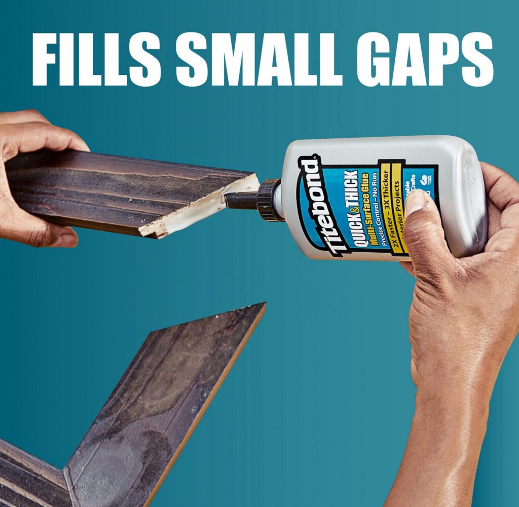 Titebond Quick and Thick Wood Glue, High-Strength Adhesive for Porous Materials (Clear, 16 oz) 5jahr