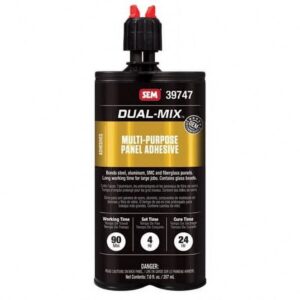 SEM Dual-Mix 39747 2-Component Panel Adhesive, High-Strength Automotive Structural Bonding (Black, 7 oz) jc23x