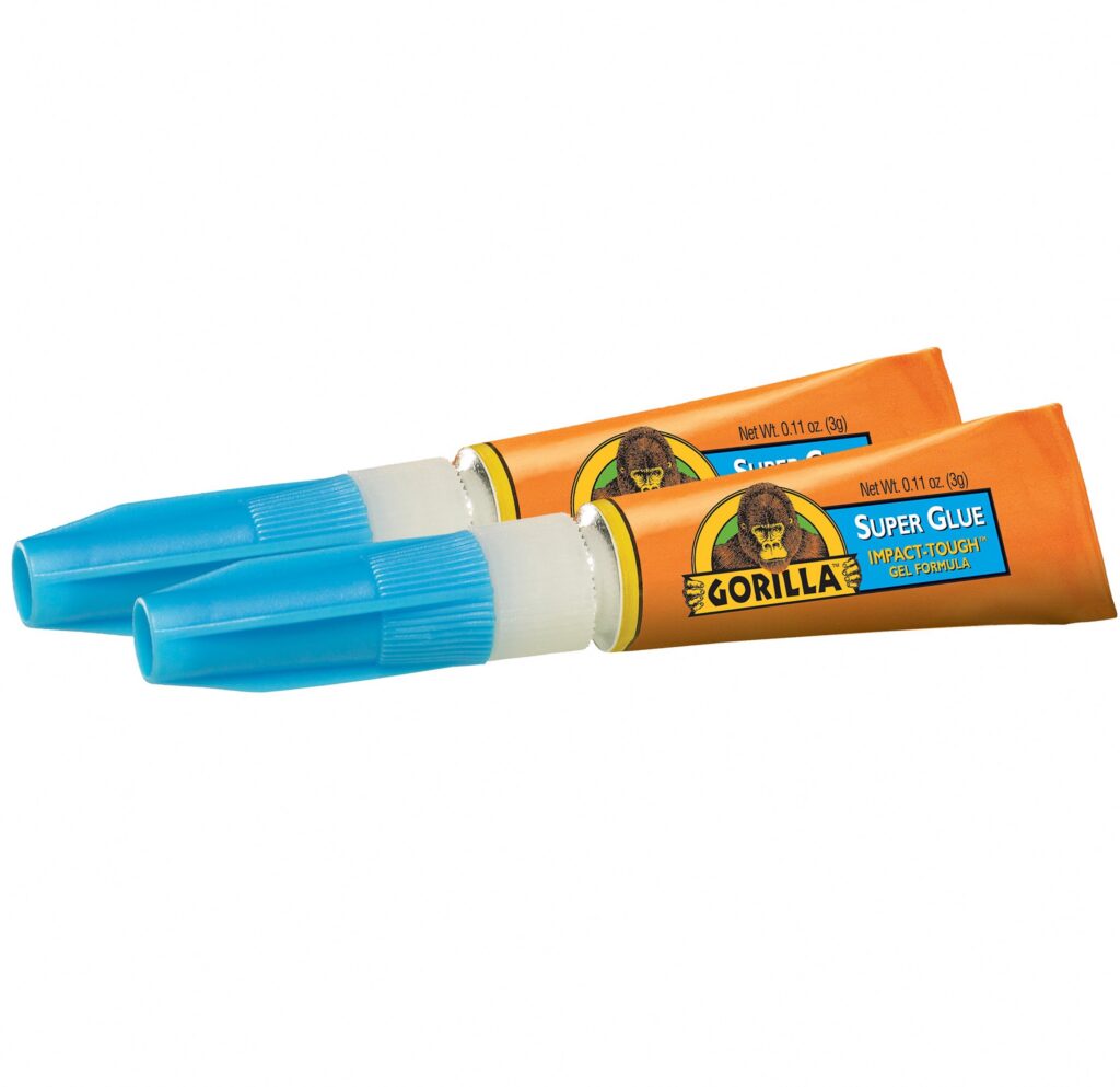 Gorilla Clear Super Glue Impact Tough Adhesive (Clear, 0.22 oz, 2 Pack) g72xm