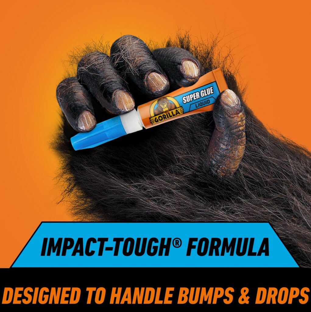 Gorilla Clear Super Glue Impact Tough Adhesive (Clear, 0.22 oz, 2 Pack) g72xm