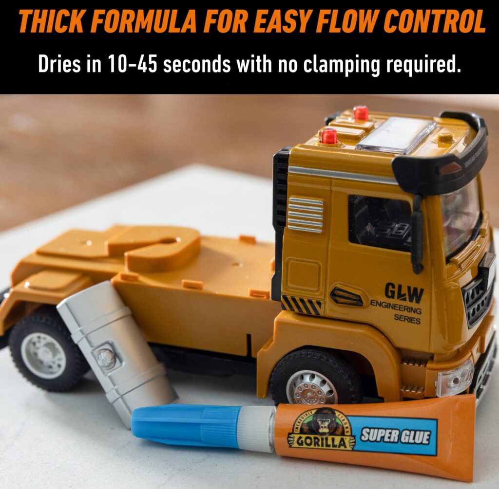 Gorilla Clear Super Glue Impact Tough Adhesive (Clear, 0.22 oz, 2 Pack) g72xm