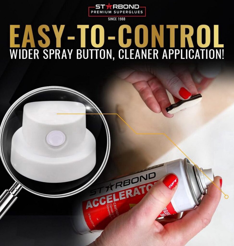 Starbond Thick CA Glue with Accelerator (Clear, 2 oz Glue and 6 fl oz Accelerator) j3wak